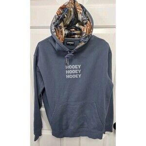 Men's HOOEY Light Blue Triple Hooey Logo Size M - HOODIE Pullover Sweater